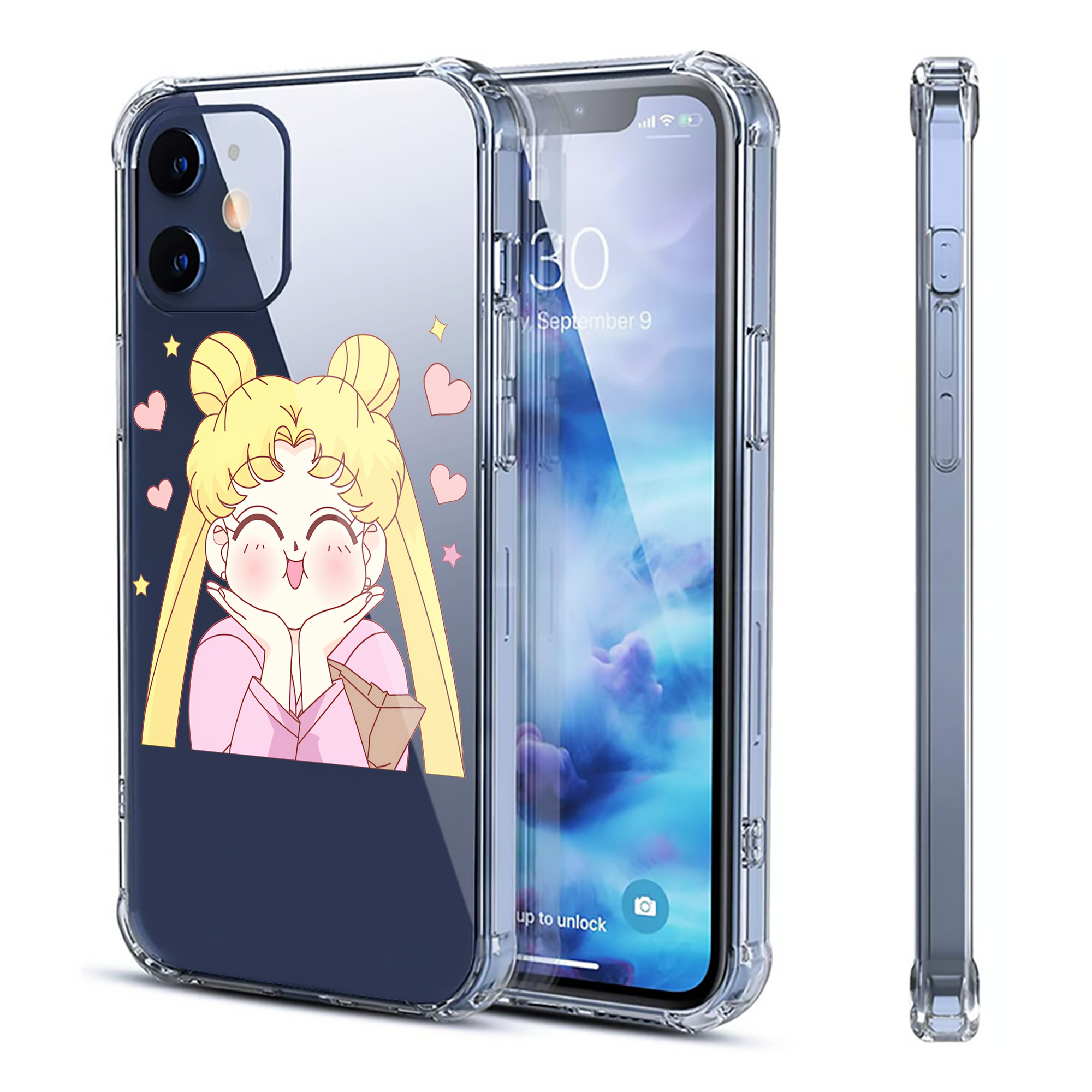 （画像用） 美少女戦士セーラームーン 愛野 美奈子 あいの みなこ Sailor Moon Aino Minako 【iPhone 12シリーズ対応】透明スマホケース（クリアソフトケース）